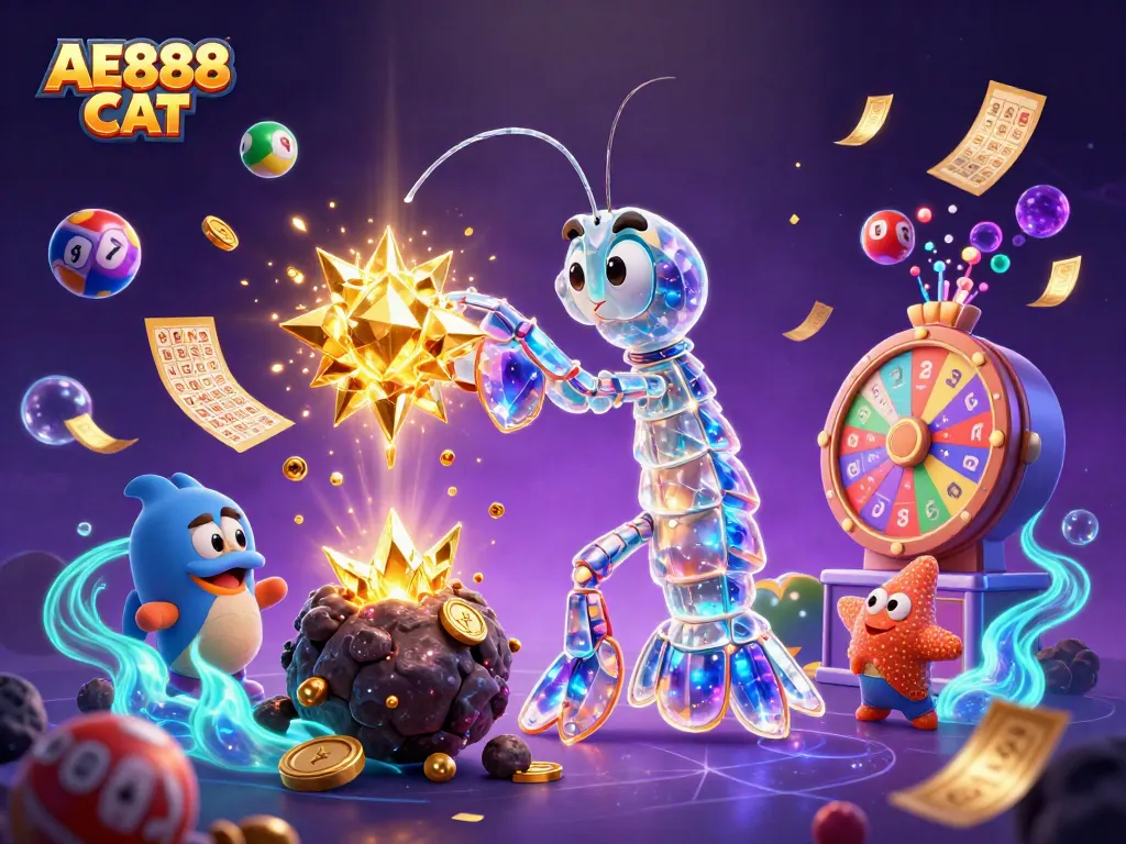 Experience thrilling wins with AE888 CAT's vibrant casino scene full of colorful elements.
