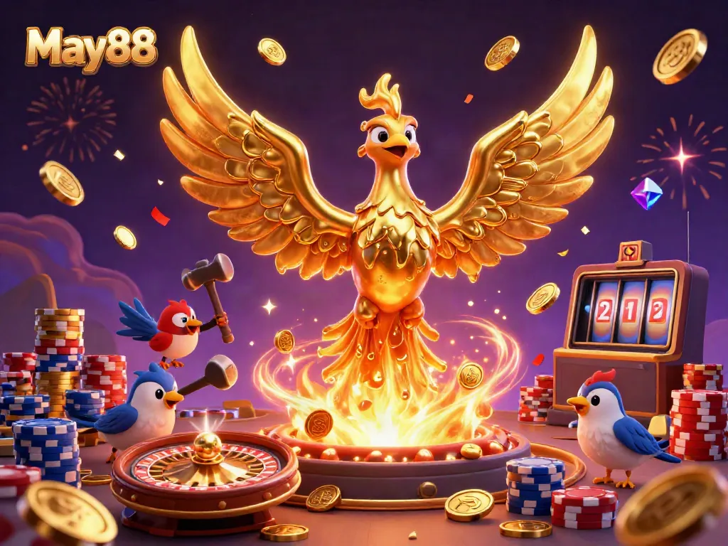 Experience thrilling wins at May88 as a molten golden phoenix brings fortune to gamblers.