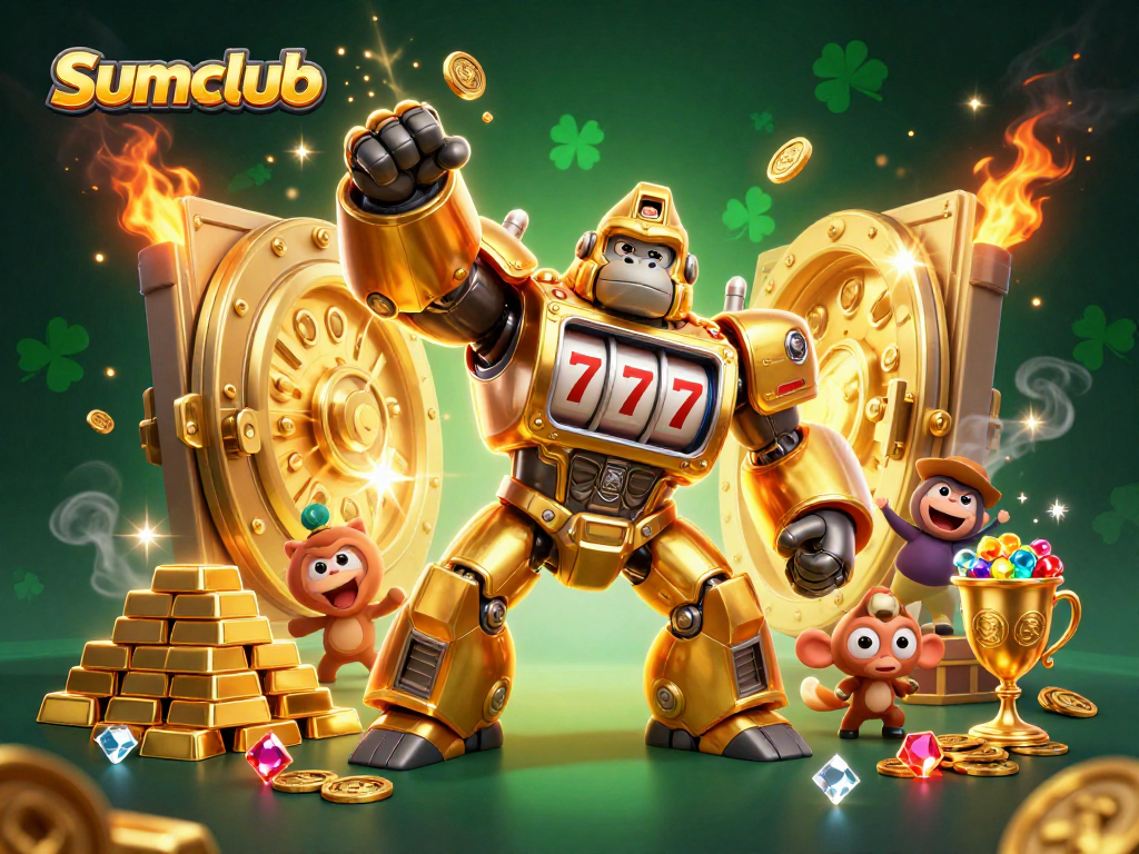 Play slots and win prizes with sumclub's interactive gaming experience featuring vibrant characters.