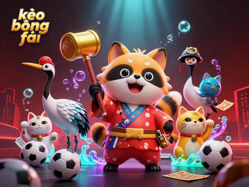 Experience exciting kèo bóng đá action with cheerful characters and vibrant casino elements!