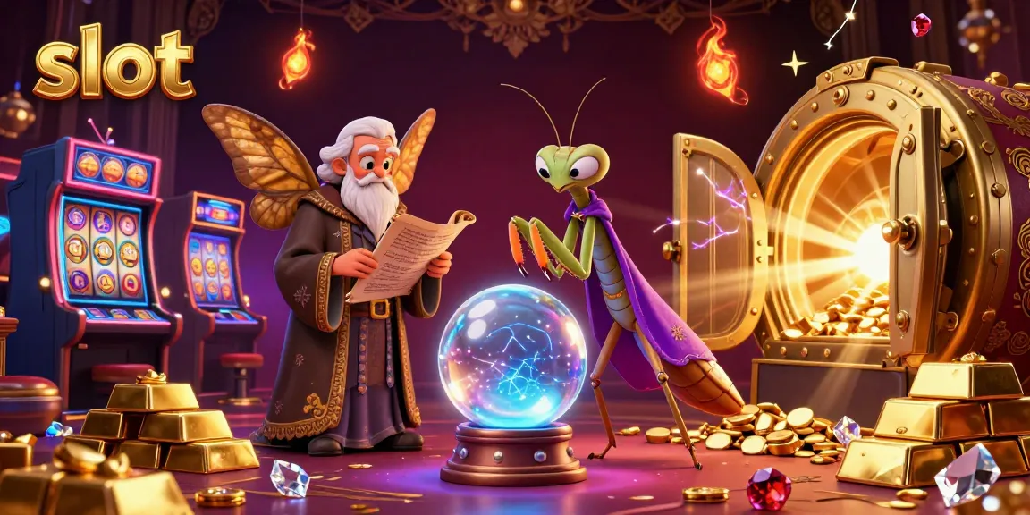 Spin the slot machines with enchanting characters and treasure in this vibrant casino scene.