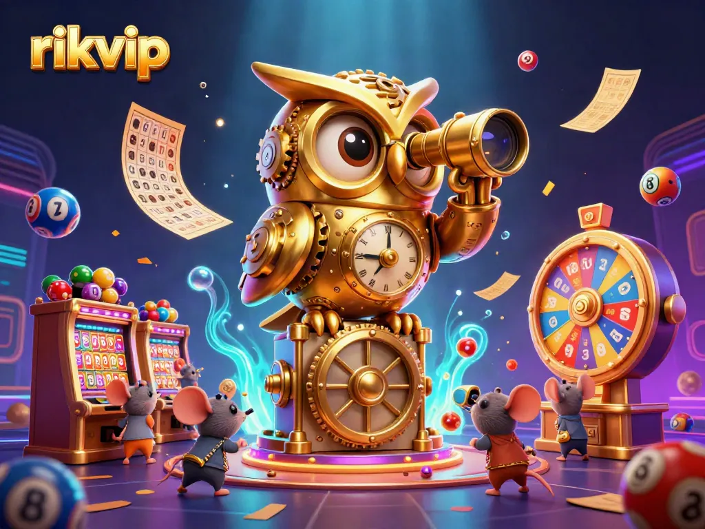 Experience the dynamic atmosphere of rikvip with its vivid casino scene, filled with colorful game elements.
