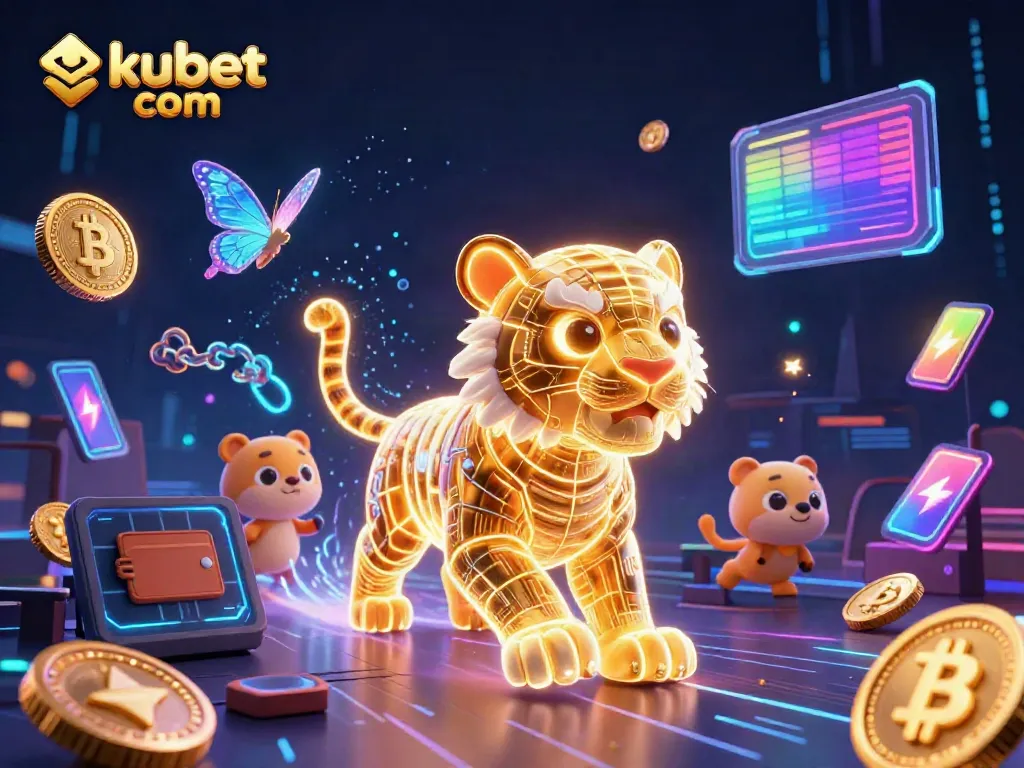Join the fun with kubet com in this vibrant casino universe featuring neon tigers and cryptocurrency!