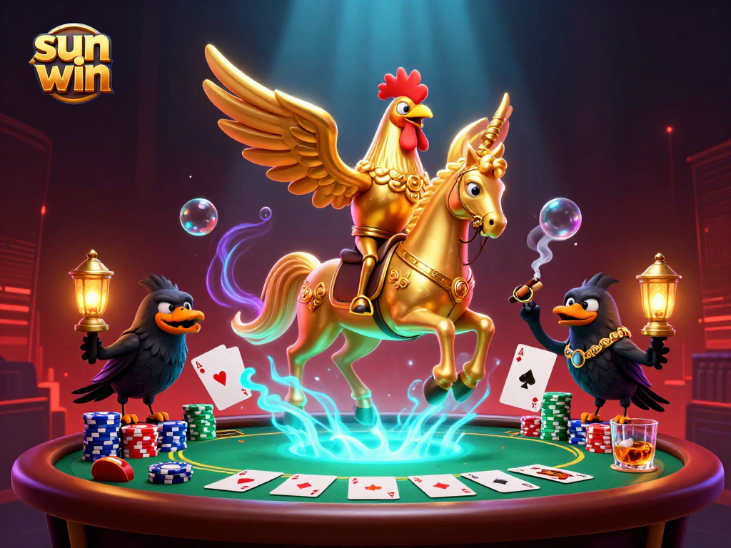 Engage in exciting gaming at Sun Win with a vibrant casino scene full of poker action.