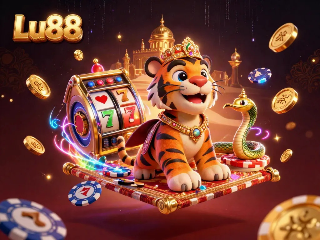 Play thrilling slots at Lu88's vibrant casino with a sultan and genie adventure.