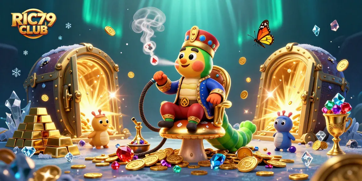 Engage in joy at the RIC79 CLUB while witnessing an enchanting casino scene with vibrant treasures.