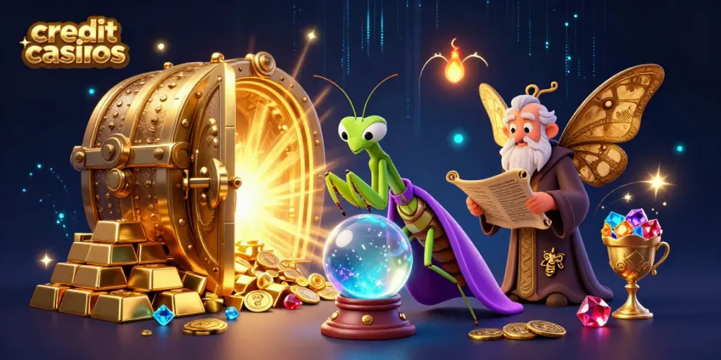Experience thrilling moments at credit card casinos with fortune tellers and golden treasures.