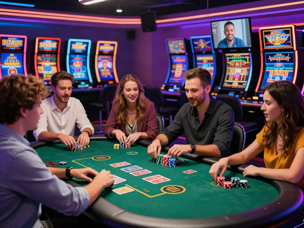 Dynamic gaming experience with players at non UK casinos enjoying live dealer games.