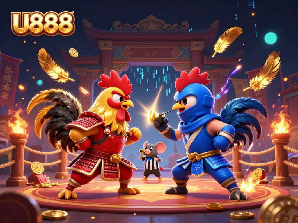 U888 boosts excitement with fighting roosters in a thrilling casino showdown.