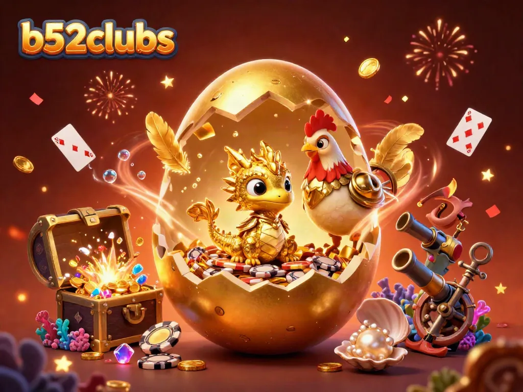 Experience thrilling moments at b52clubs with an exciting golden dragon jackpot illustration