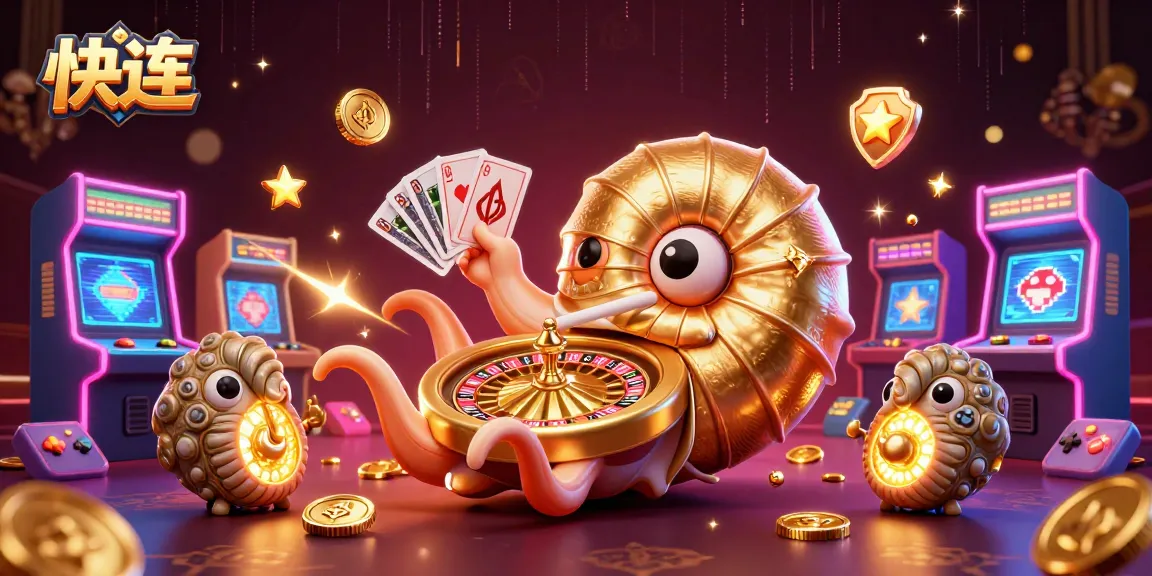 快连 offers exhilarating gaming with a giant nautilus roulette wheel surrounded by colorful arcade elements.