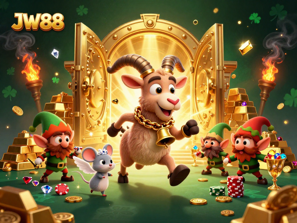 Experience excitement at JW88 with a festive Krampus overseeing a thrilling casino atmosphere.
