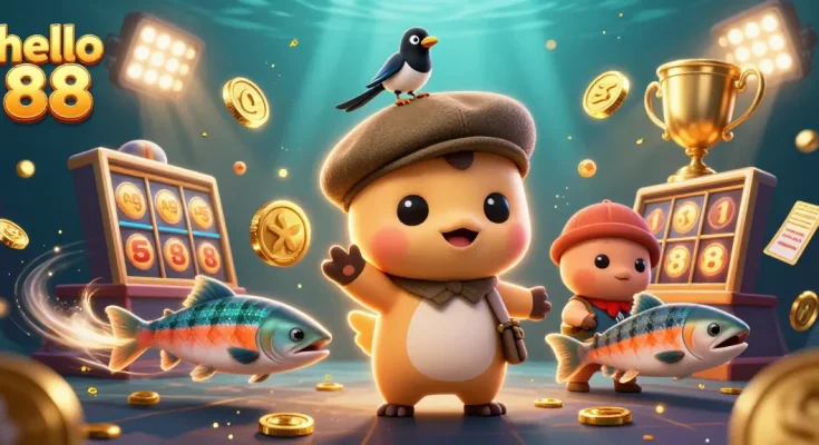 Experience the thrill of hello 88 with vibrant slots and dynamic characters in an engaging casino scene.