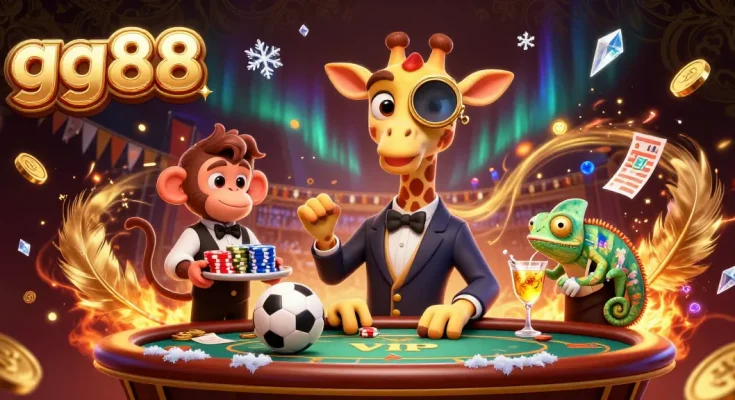 Experience excitement at gg88 with a high-roller giraffe, sports betting, and winning moments in 3D.