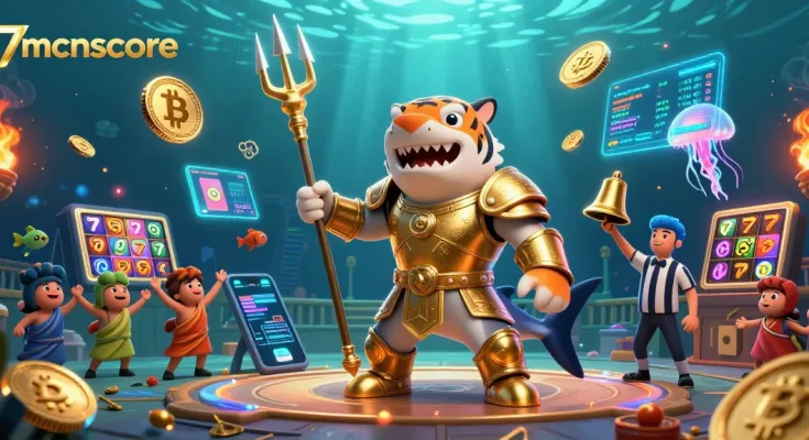 Engage in thrilling gameplay with the 7mcnscore crypto casino featuring dynamic underwater visuals and vibrant slot elements.