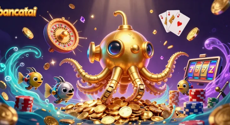 Bancatai invites players to win big with stunning visuals in this vibrant 3D casino illustration.