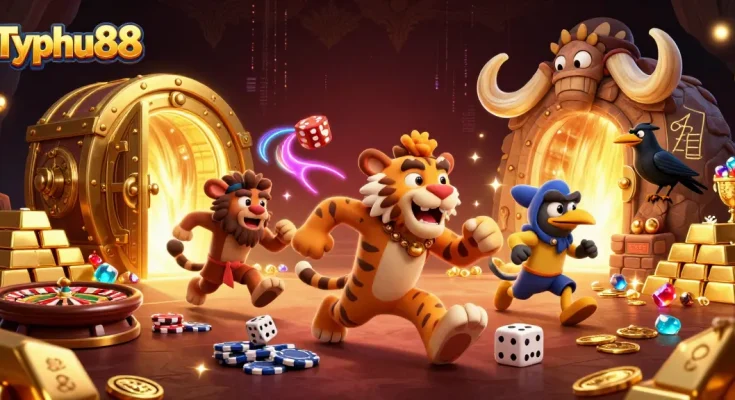 Typhu88 engages players with immersive gaming visuals in a vibrant casino atmosphere.