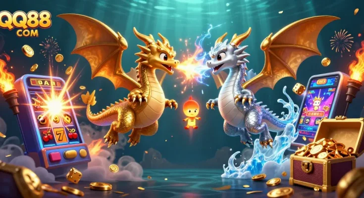 Experience thrilling gameplay with QQ88 COM featuring powerful dragons, slot machines, and vivid casino action.