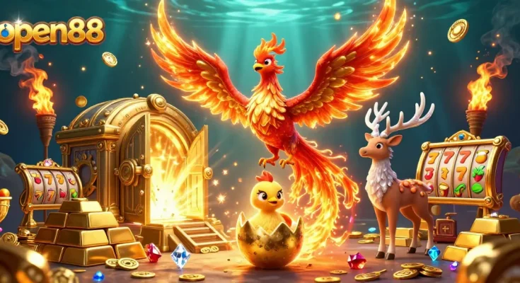 Experience the thrill of open88 with vibrant casino visuals and dynamic slot elements.